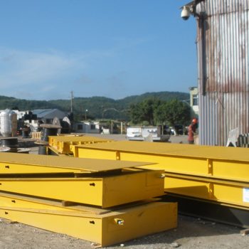 Shipping container scales stacked ready for installation