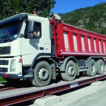 Portable weighbridges in use