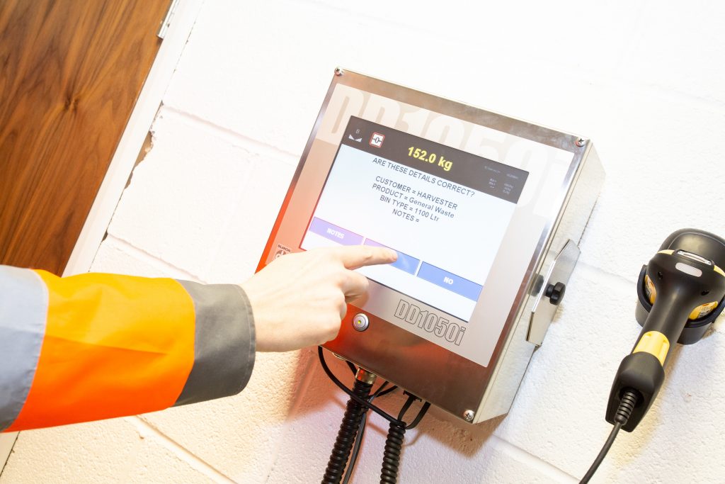 Itemised Waste Management touch screen