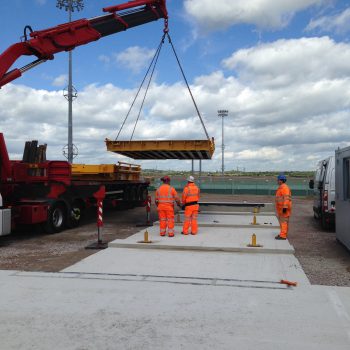 Weighbridge calibration systems being installed by engineers