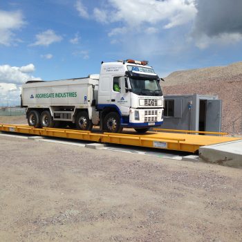 Surface mounted Eurodeck weighbridge in use on site